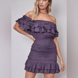 Brand New Off shoulder Dress, Deep Purple, Never worn with tags!